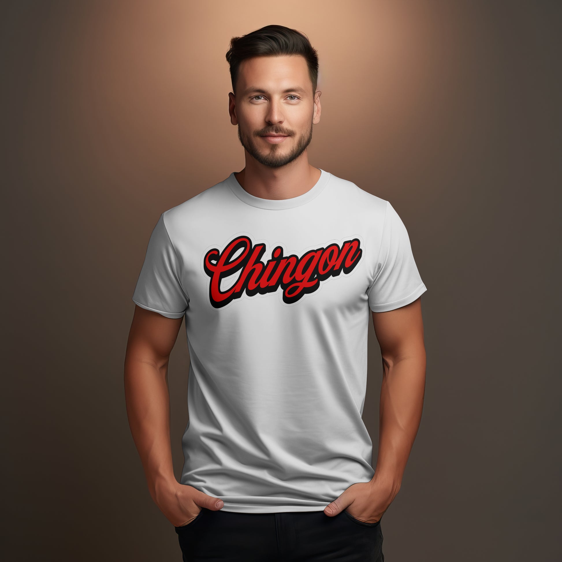 Urban t-shirt with Chingón lettering – premium cotton / Camiseta urbana con letras Chingón – algodón premium