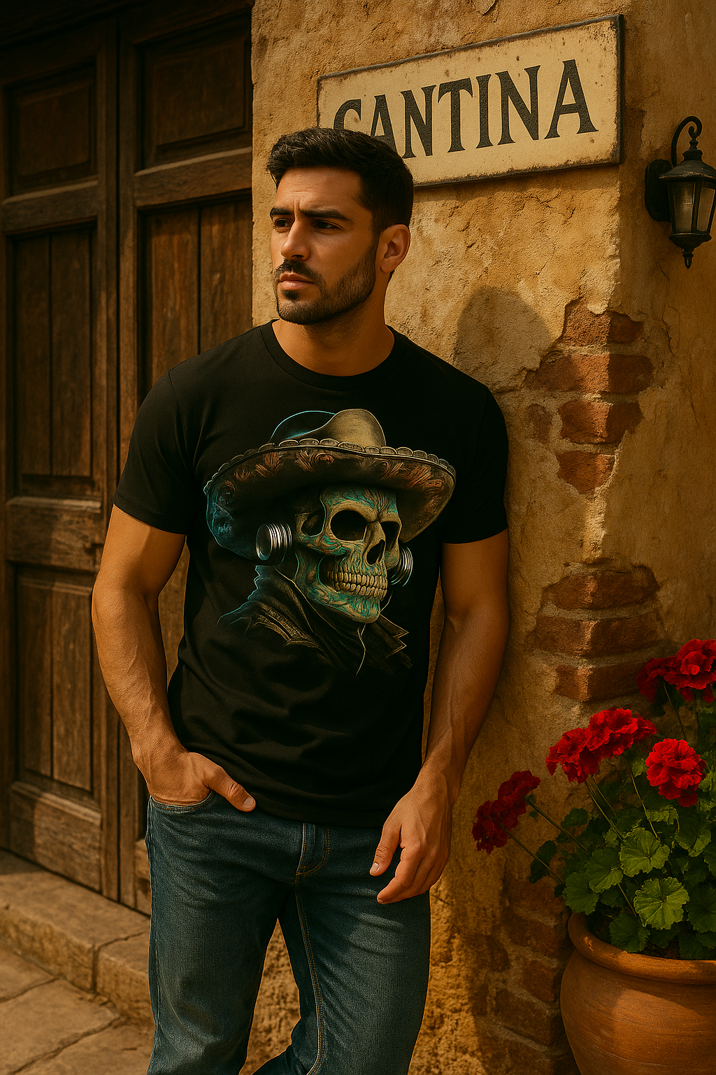 Legendary Mexican Skull T-Shirt – “El Que Nunca Se Quiso Ir” | Día de Muertos Cowboy Vibes