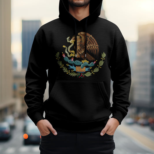 Streetwear hoodie featuring Mexican eagle and cactus / Hoodie streetwear con águila mexicana y nopal