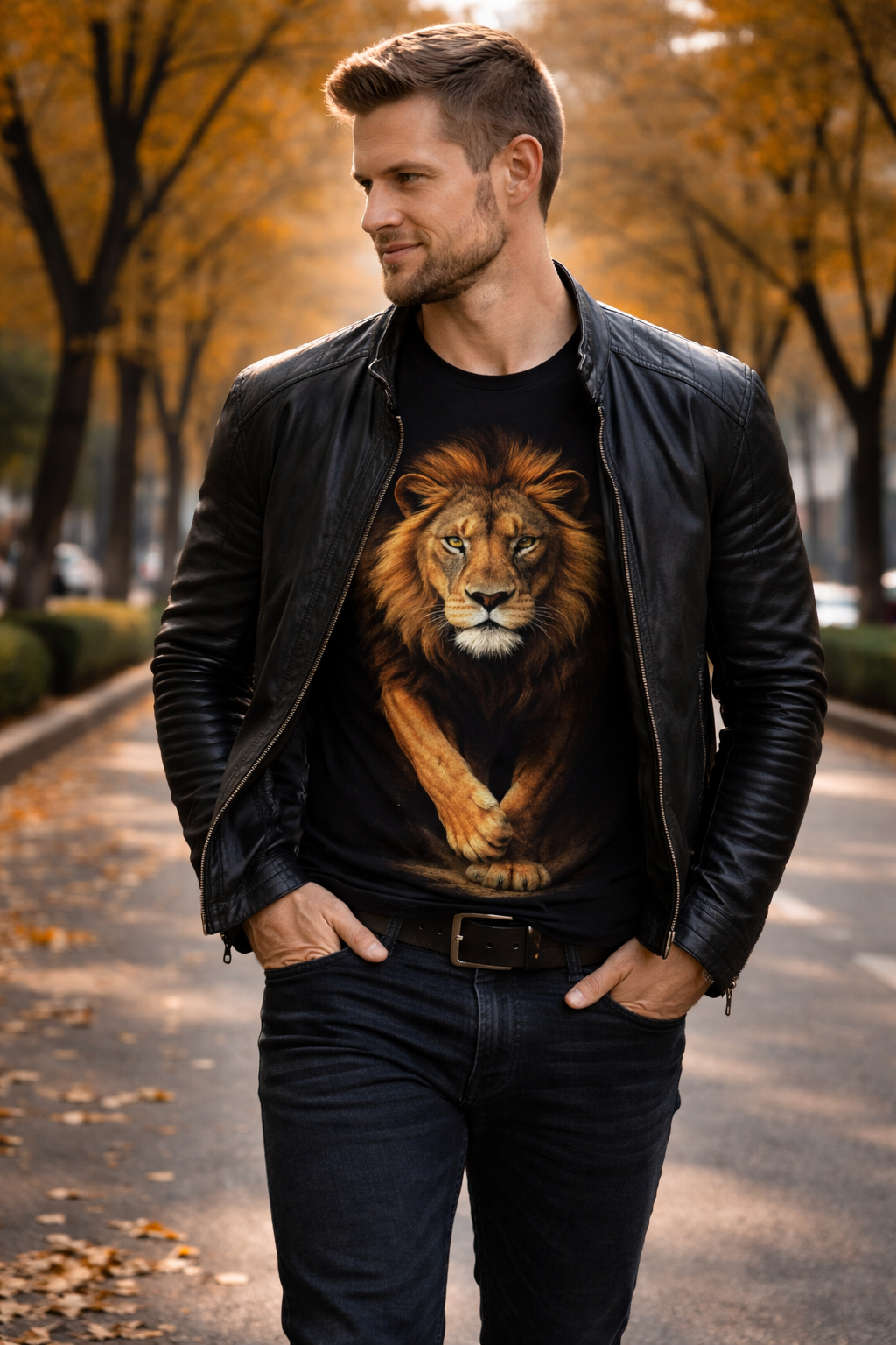 KE CHINGÓN APPAREL Lion T-Shirt 100% Premium Cotton Super Soft Feel Unisex Crewneck Streetwear Tee