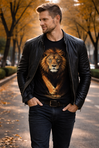 KE CHINGÓN APPAREL Lion T-Shirt 100% Premium Cotton Super Soft Feel Unisex Crewneck Streetwear Tee