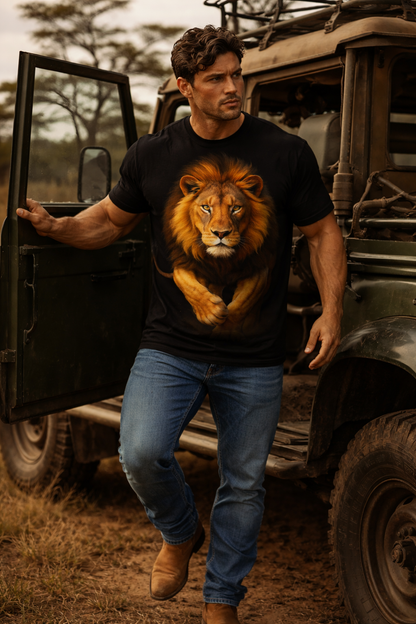 KE CHINGÓN APPAREL Lion T-Shirt 100% Premium Cotton Super Soft Feel Unisex Crewneck Streetwear Tee