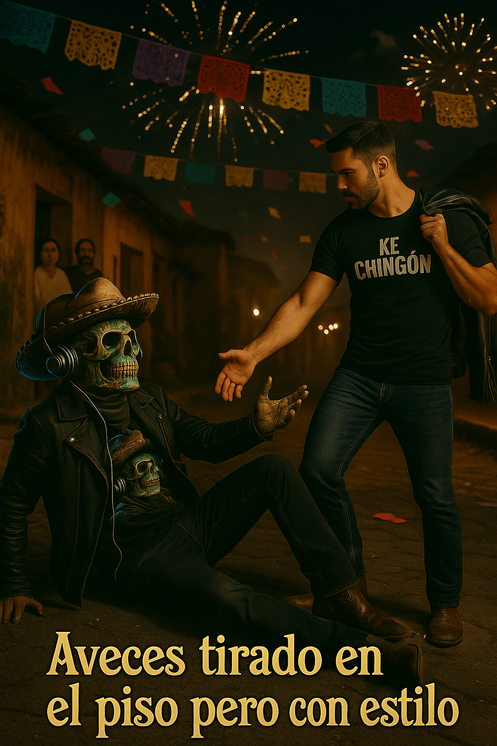 Legendary Mexican Skull T-Shirt – “El Que Nunca Se Quiso Ir” | Día de Muertos Cowboy Vibes
